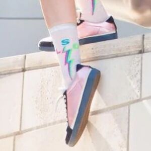 LSD Sparkle Sheer Crew Socks with Lightning Design (For Bundles Only)